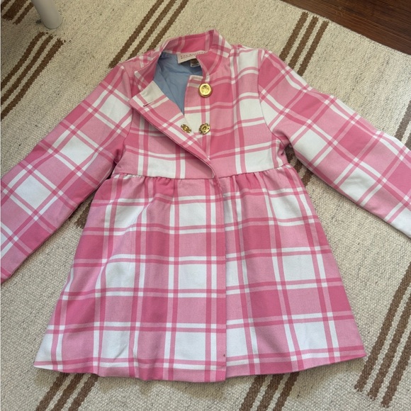The Beaufort Bonnet Company Pink and White Plaid Girls' Jacket size 7